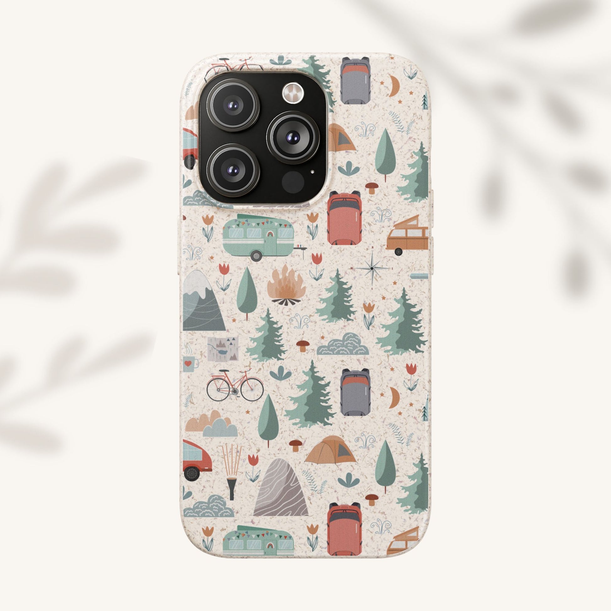 Plant based, biodegradable phone cover - Happy Camper - The Peony Haus