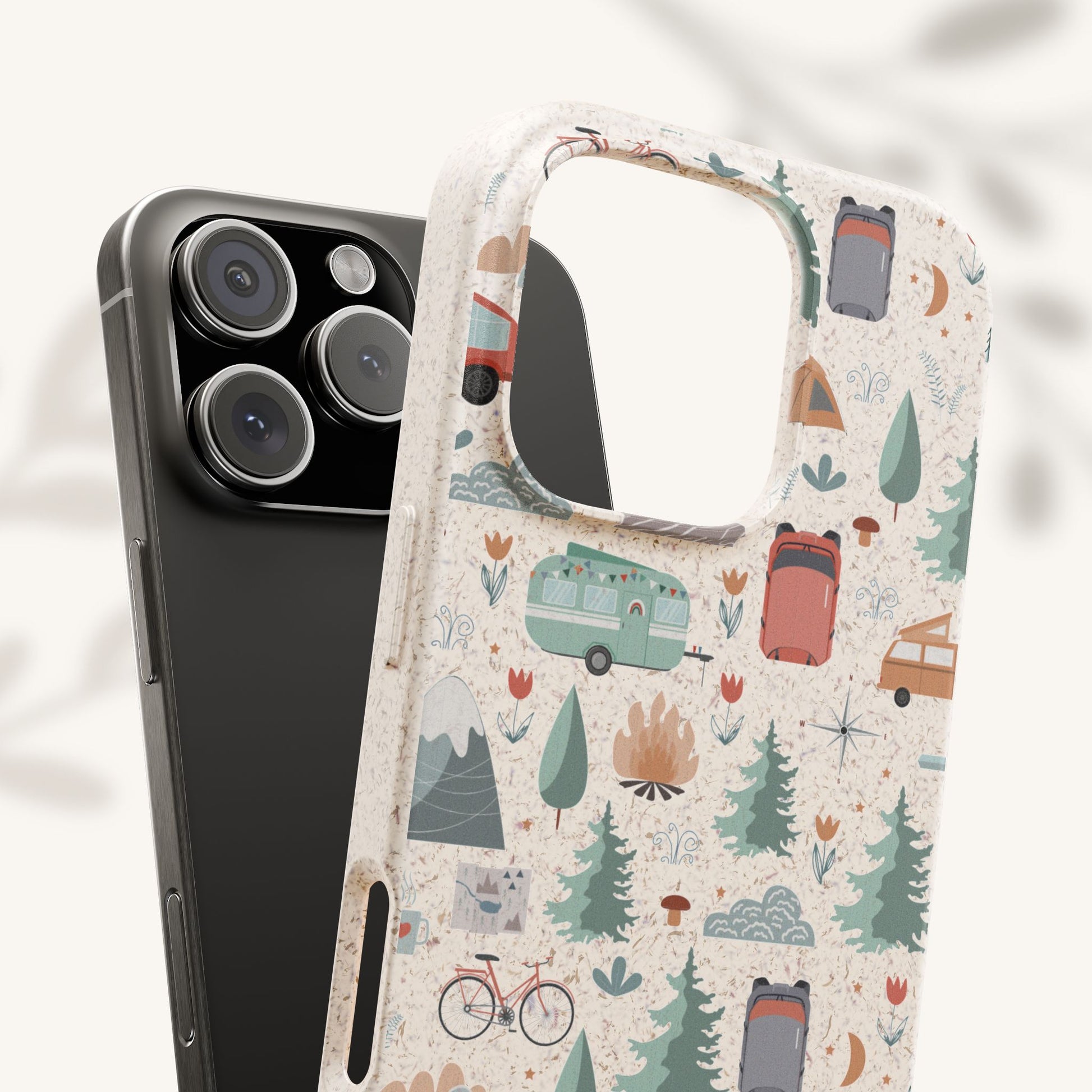 Plant based, biodegradable phone cover - Happy Camper - The Peony Haus