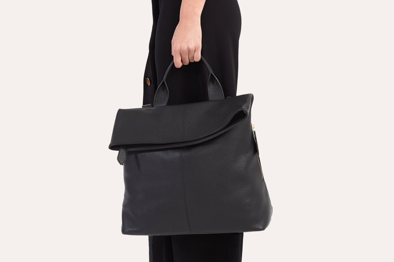 Fold N Go leather backpack