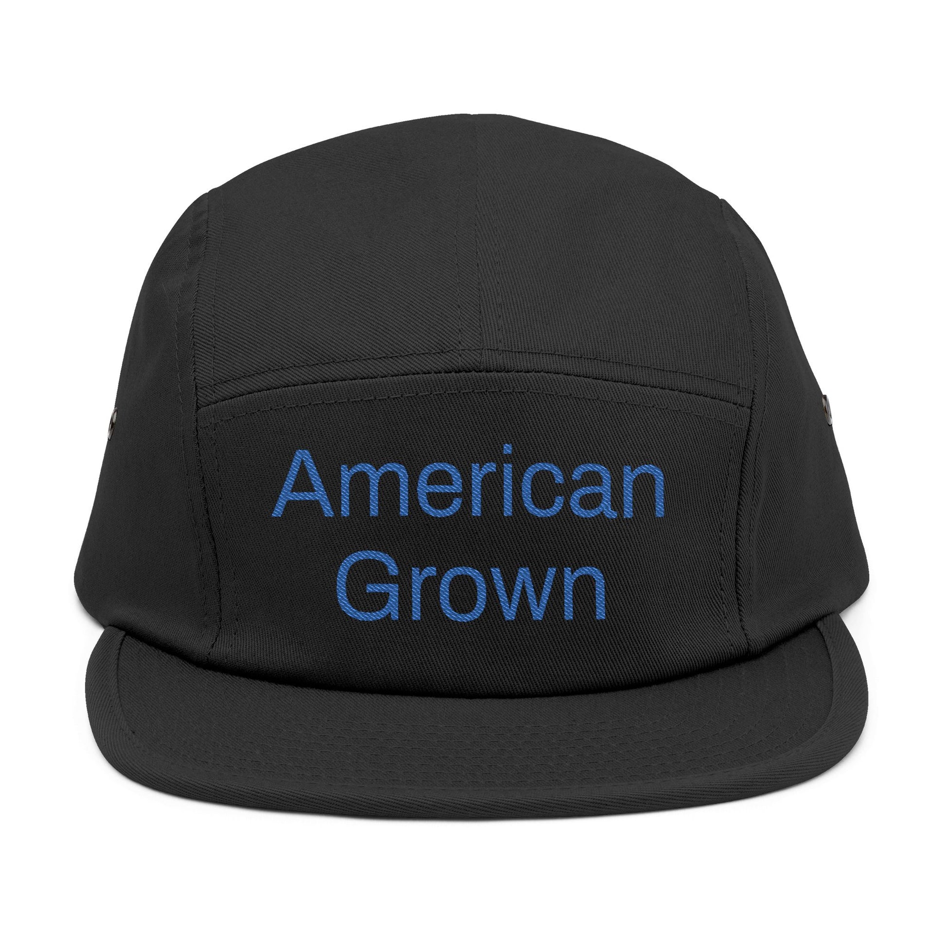 American Grown 5 Panel Cap, Embroidered Cap 100% Cotton