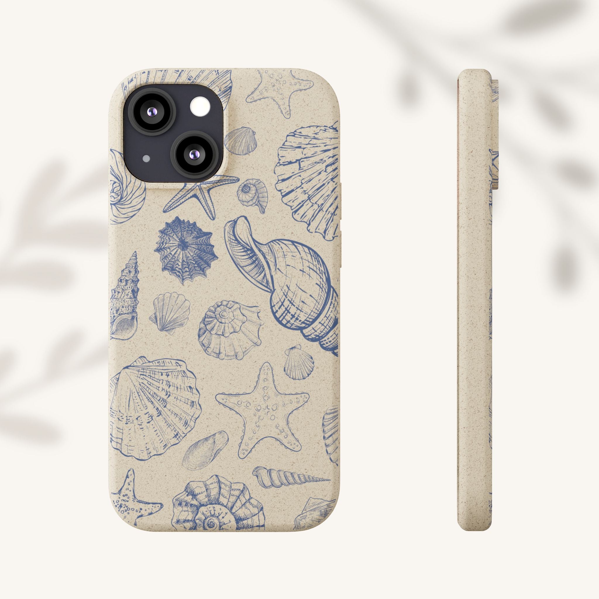 Eco-Friendly Phone Case, Plant based, Biodegradable Case, Shell Design for beach lovers
