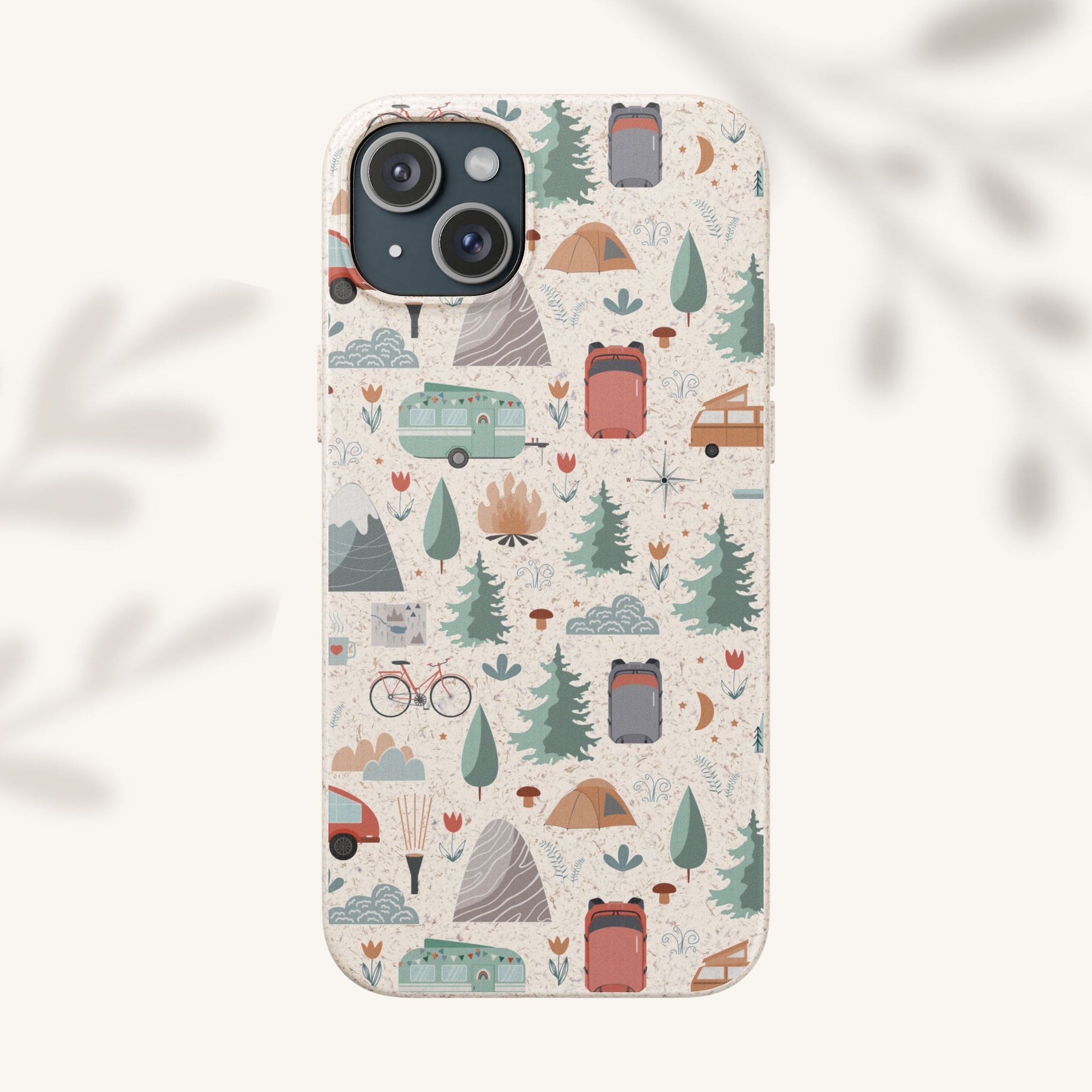 Plant based, biodegradable phone cover - Happy Camper - The Peony Haus