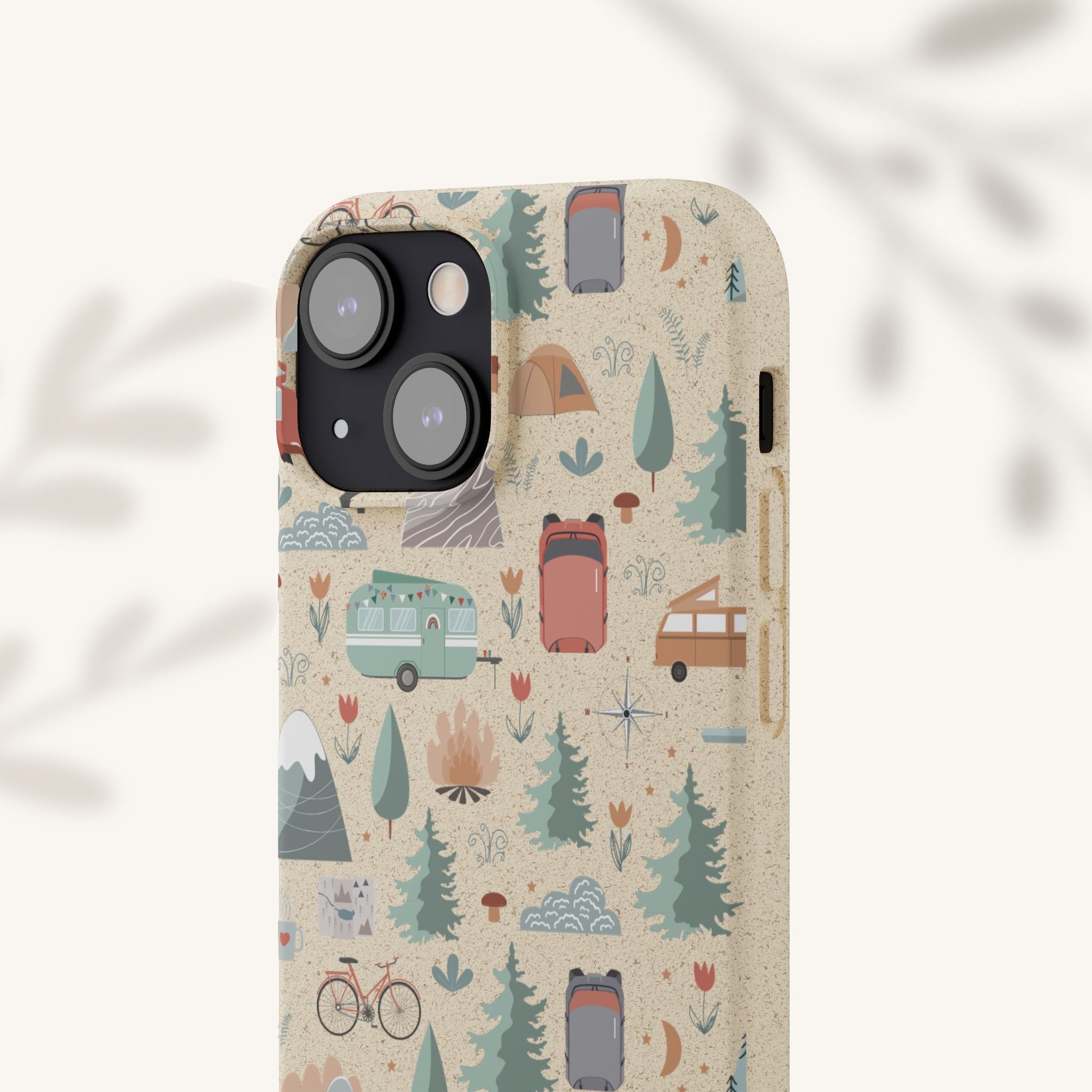 Plant based, biodegradable phone cover - Happy Camper - The Peony Haus