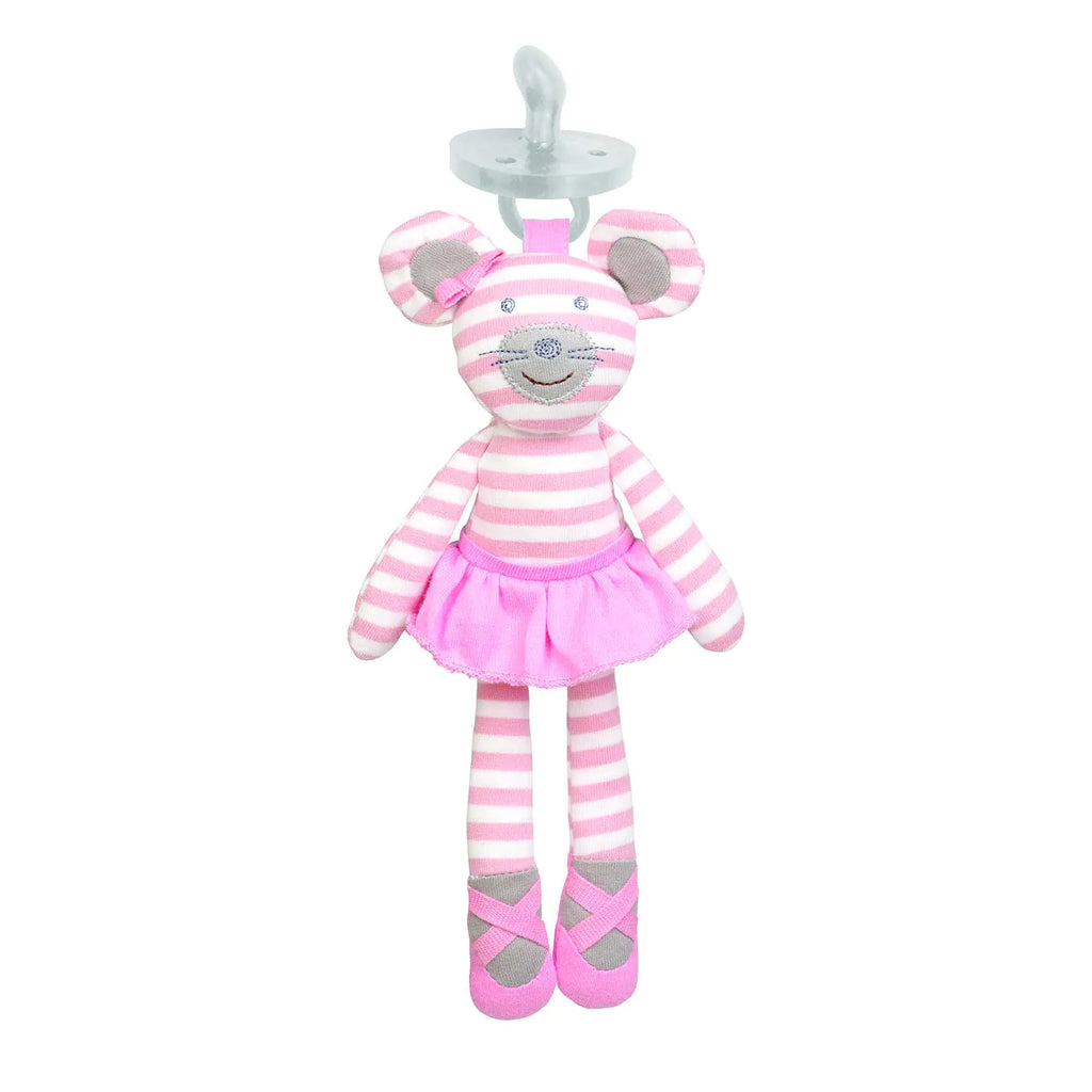Ballerina Mouse Pacifier Buddy - Hypoallergenic 100% Cotton