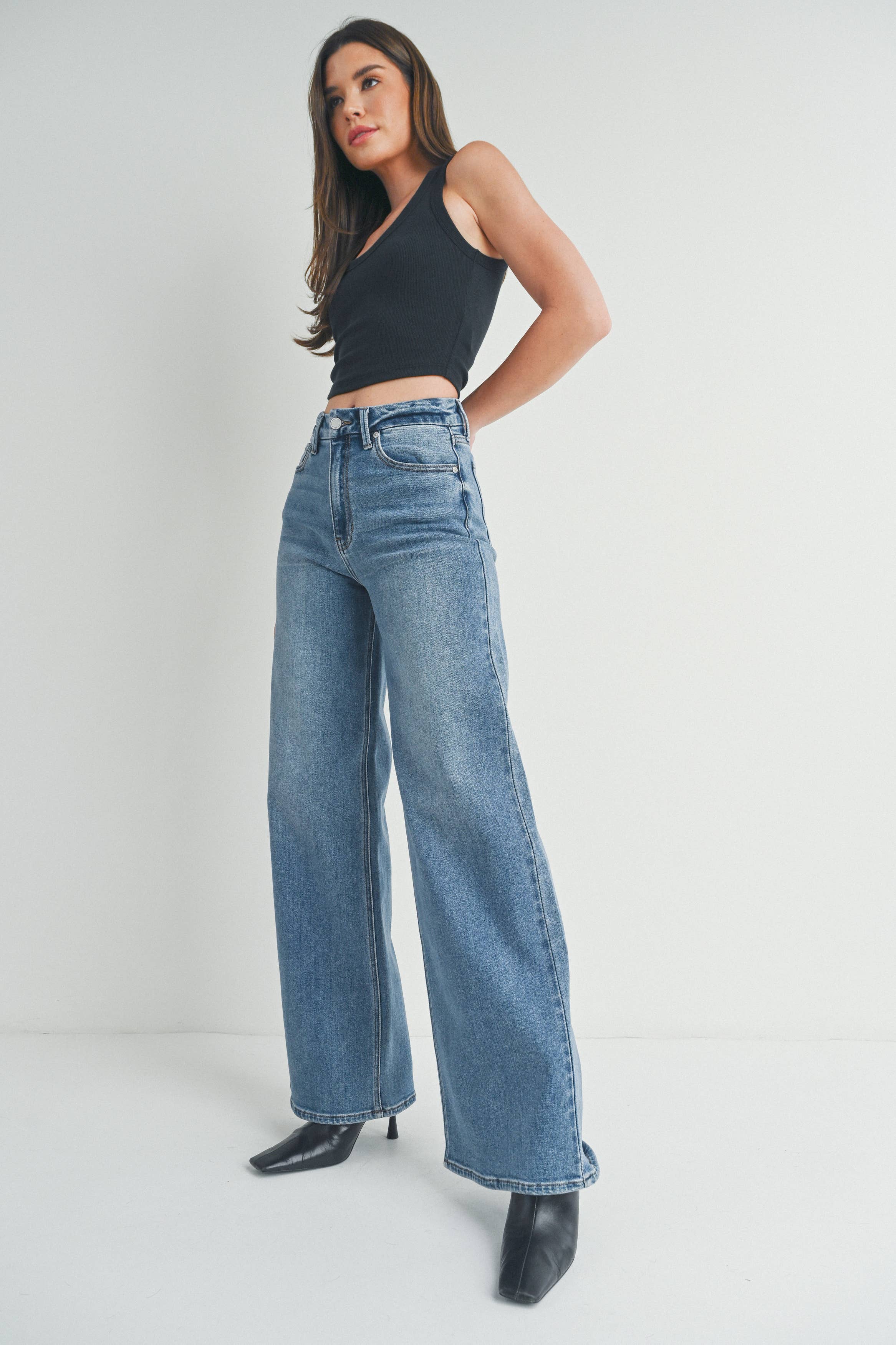 JBD HR Palazzo Wide Leg Jean - 93% Cotton