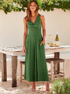 Ladies String Shoulder Overall Sleeveless Jumpsuit