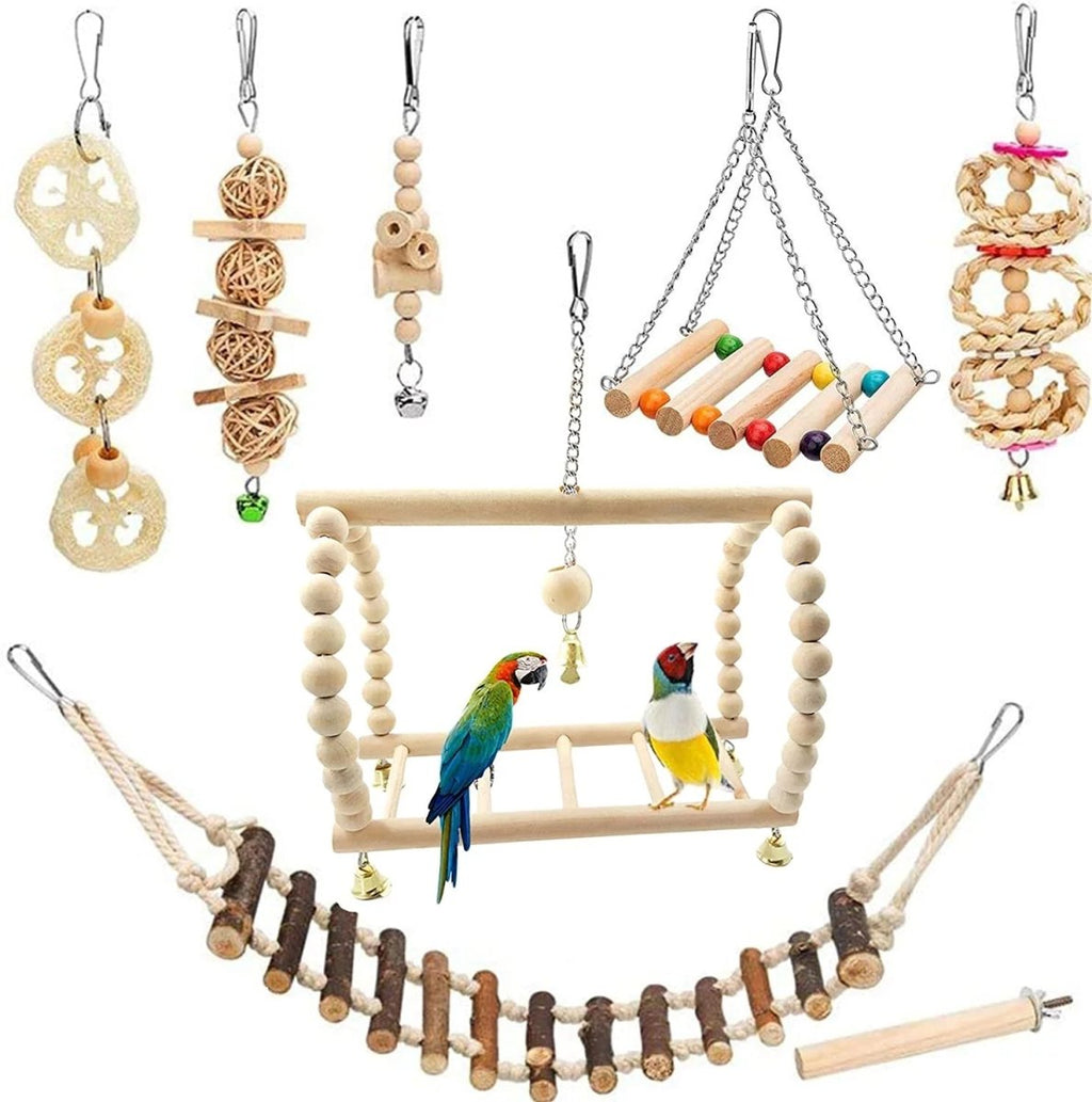8 Pack Bird Toys for Cage Accessories