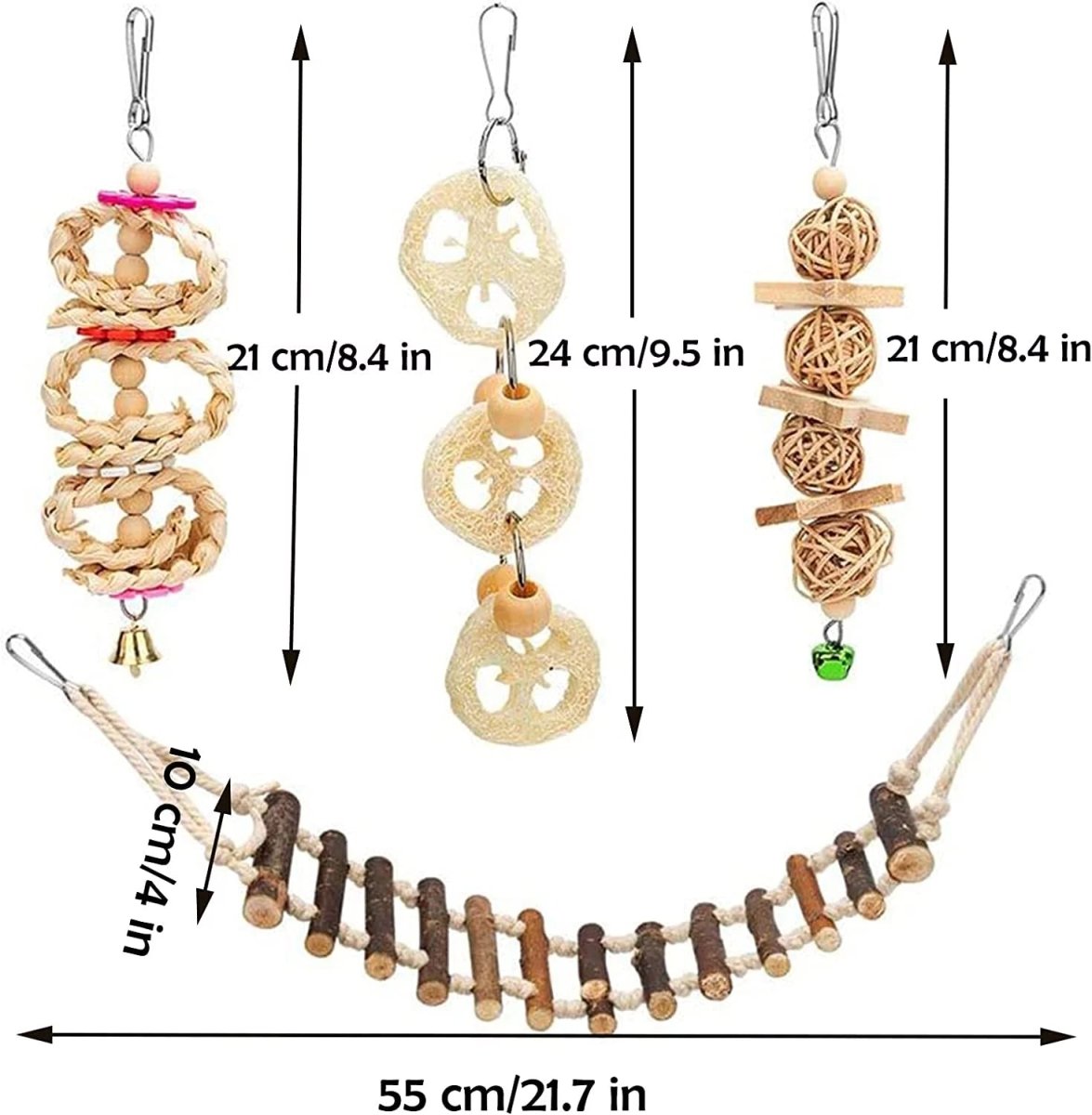 8 Pack Bird Toys for Cage Accessories