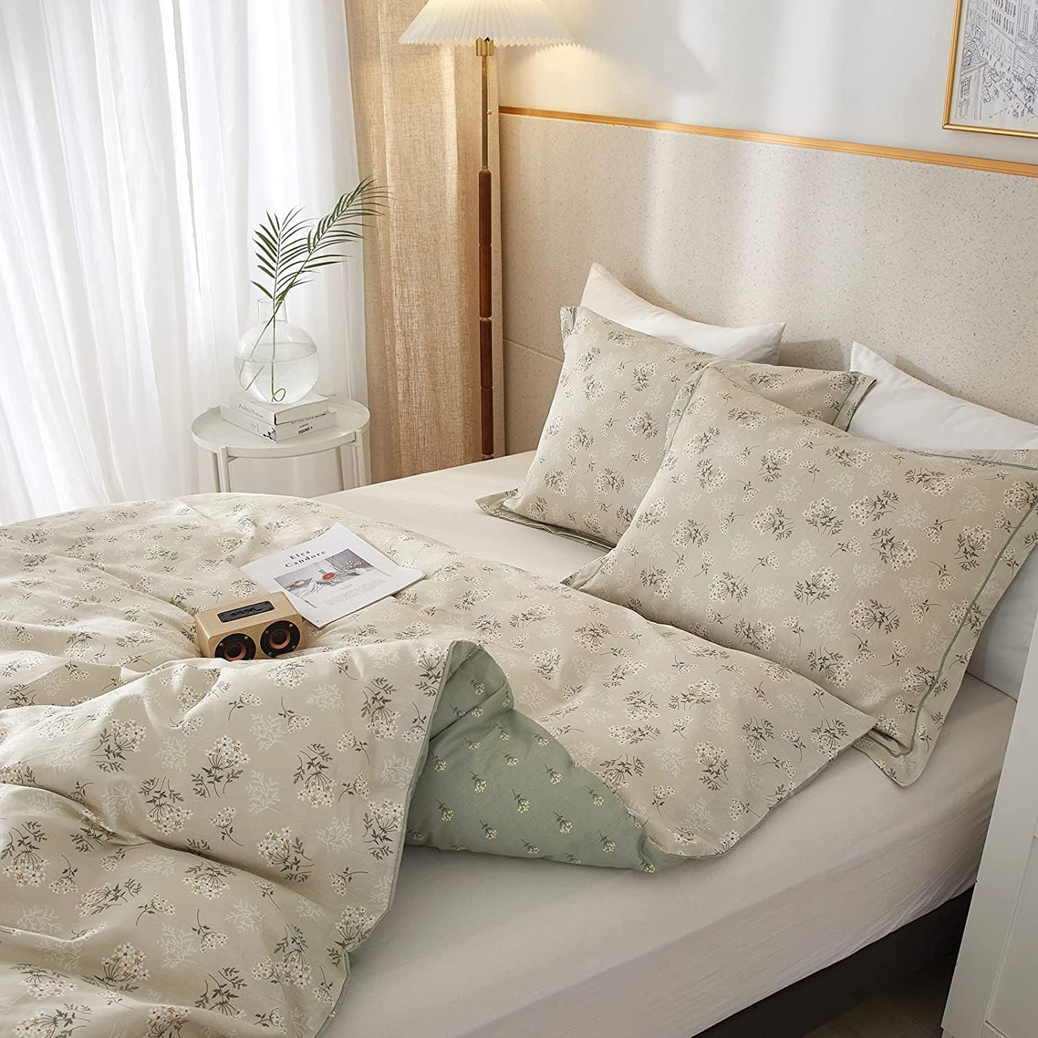 Boho Cotton Floral Twin Duvet Cover Bedding Set