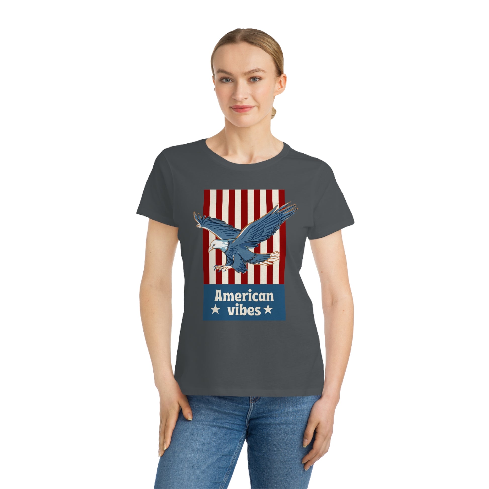 Vintage Eagle American Vibes Women's Organic Cotton T-Shirt - The Peony Haus