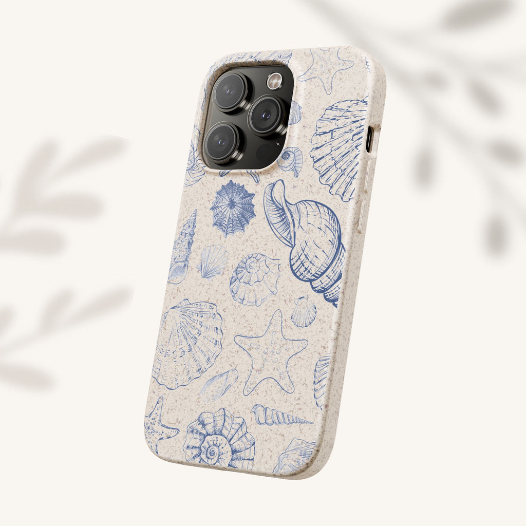 Eco-Friendly Phone Case, Plant based, Biodegradable Case, Shell Design for beach lovers