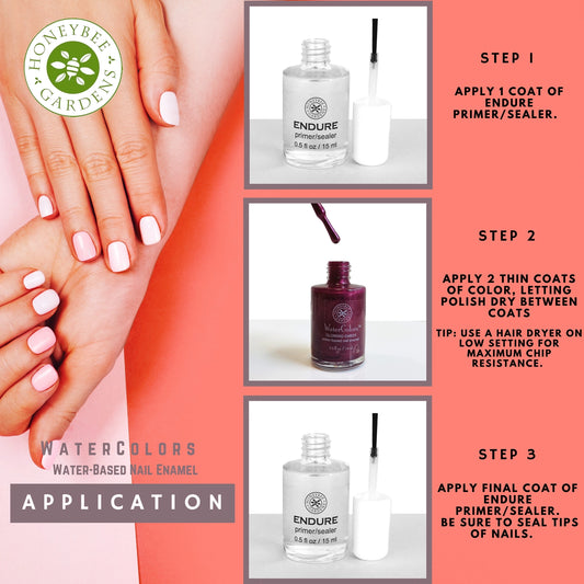 Honeybee Gardens Natural - Watercolors Nail Enamel - The Peony Haus