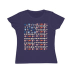 Shell Flag Patriotic Organic Women's T-Shirt - Casual, Comfortable Tee for Independence Day, Summer Parties, or Everyday Wear