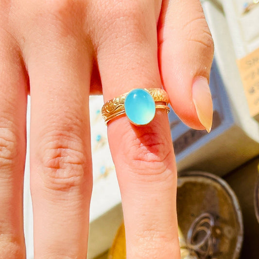 AQUA CHALCEDONY RING