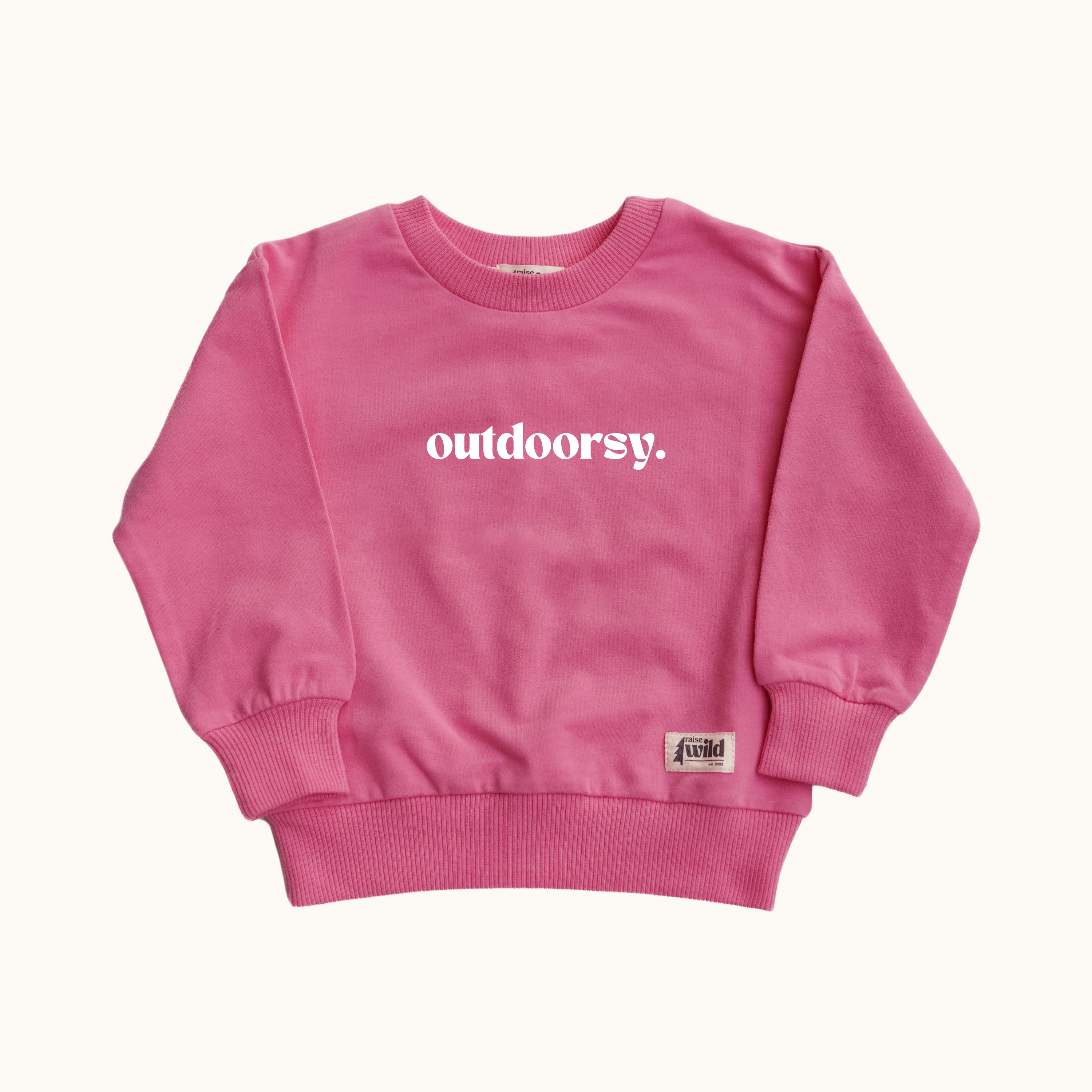 Kid's Organic Pullover in Pink, choose your adventure - 95% Cotton