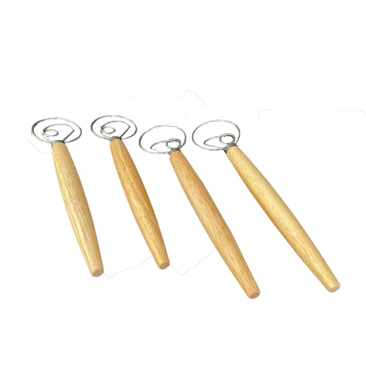 13" Danish Dough Whisk with wood handle - The Peony Haus
