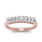 9 Stone Emerald Cut Wedding Ring
