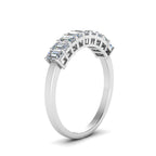 9 Stone Emerald Cut Wedding Ring