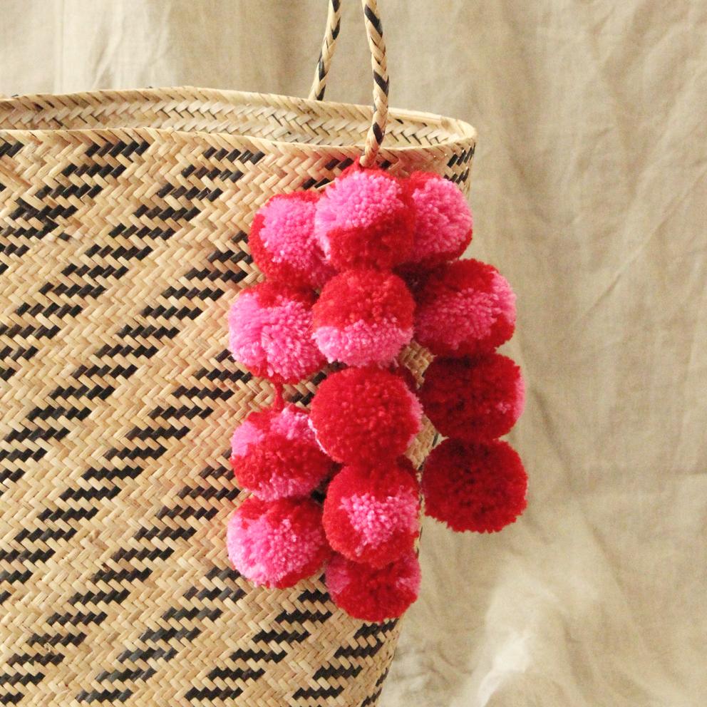 Borneo Love Rush Striped - Handwoven Straw Tote - The Peony Haus