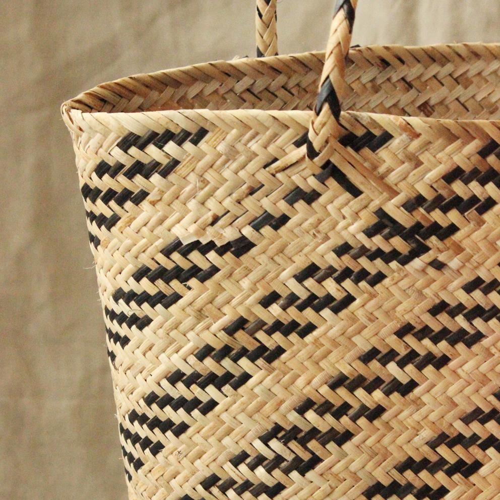 Borneo Love Rush Striped - Handwoven Straw Tote - The Peony Haus