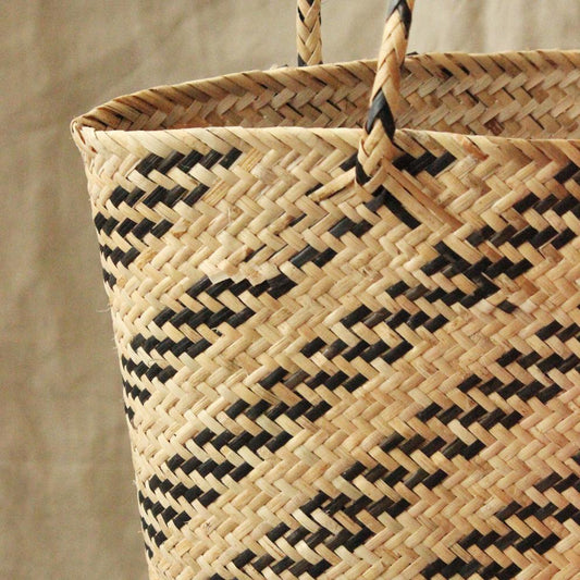 Borneo Love Rush Striped - Handwoven Straw Tote - The Peony Haus