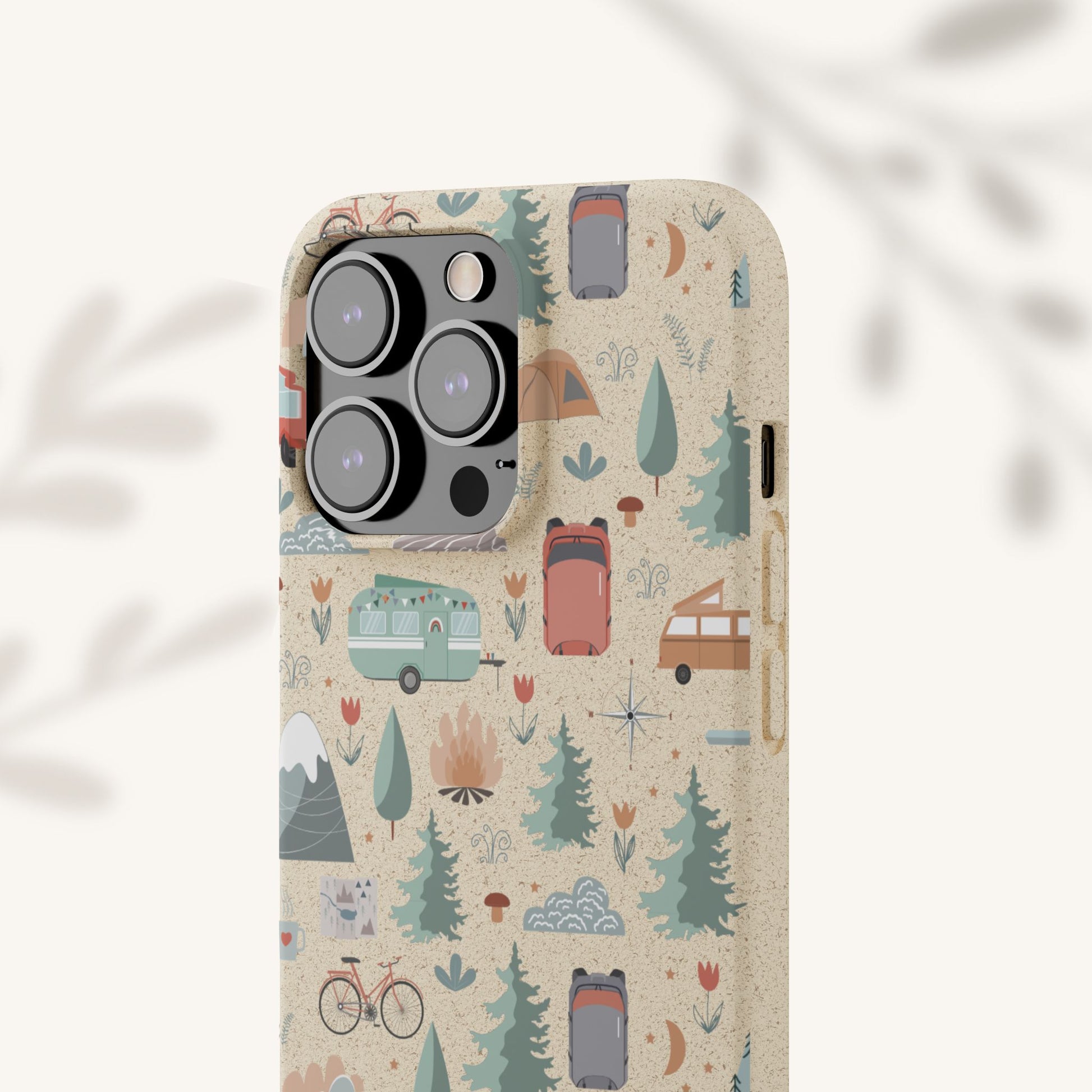 Plant based, biodegradable phone cover - Happy Camper - The Peony Haus