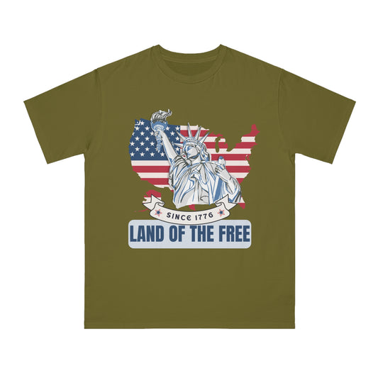 Organic Men's T-shirt - Land of The Free - The Peony Haus