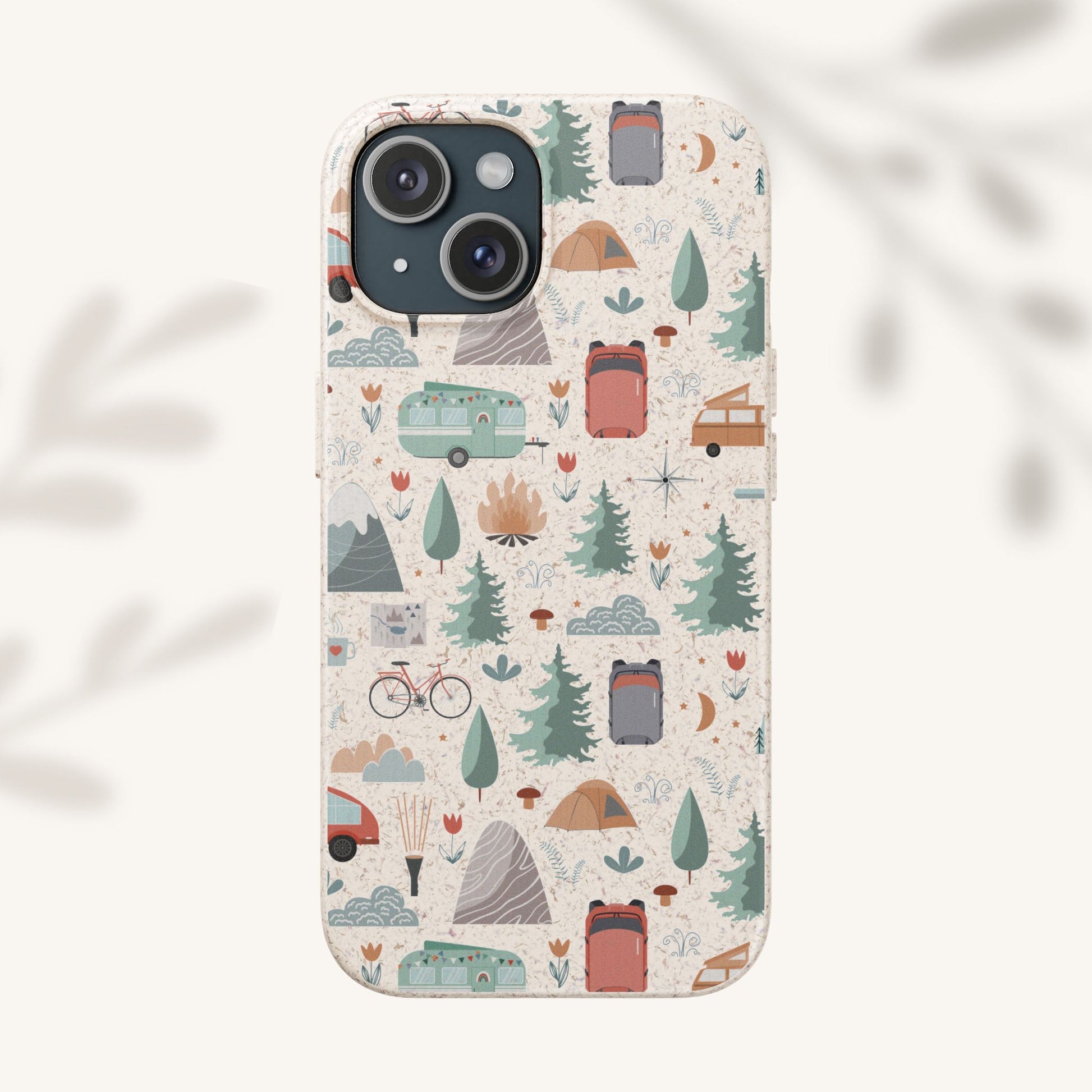 Plant based, biodegradable phone cover - Happy Camper - The Peony Haus