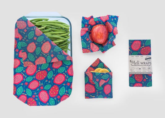 Beeswax Food Wrap - Dragonfruit Print - The Peony Haus