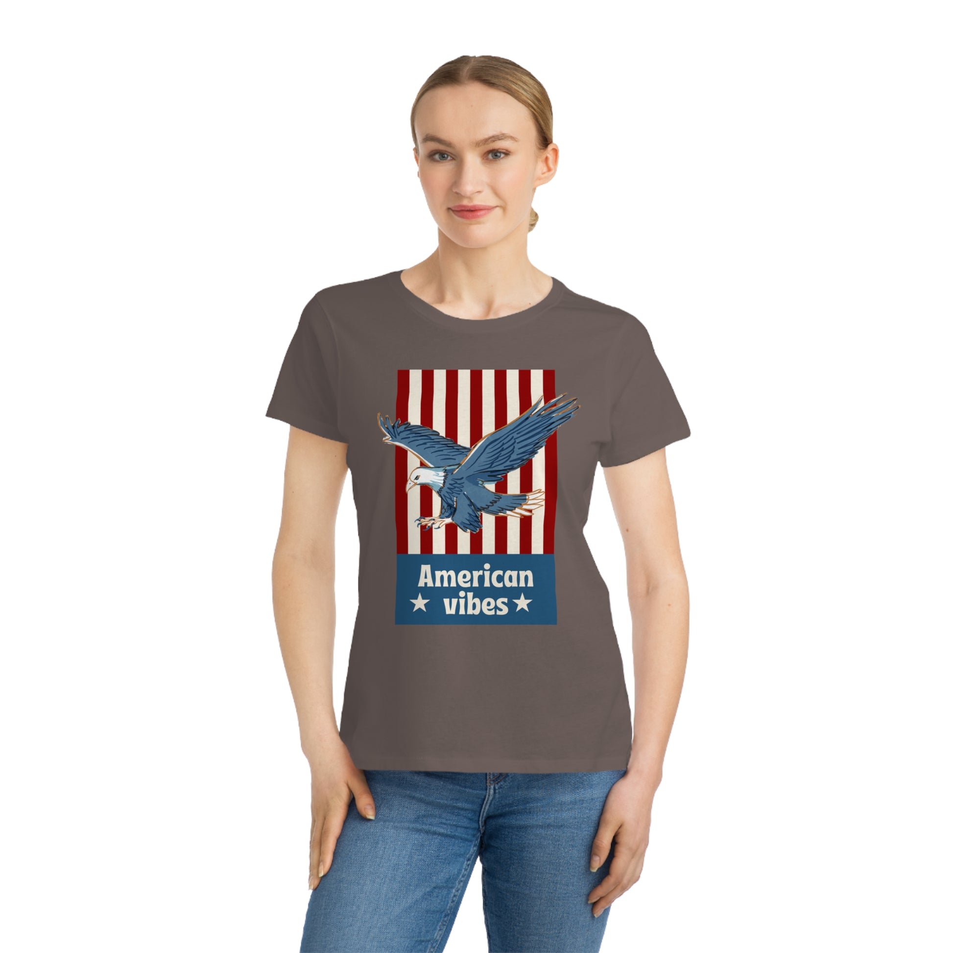 Vintage Eagle American Vibes Women's Organic Cotton T-Shirt - The Peony Haus