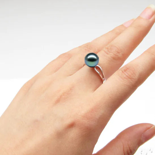 Tahitian Pearl Ring with 925 Silver - The Peony Haus