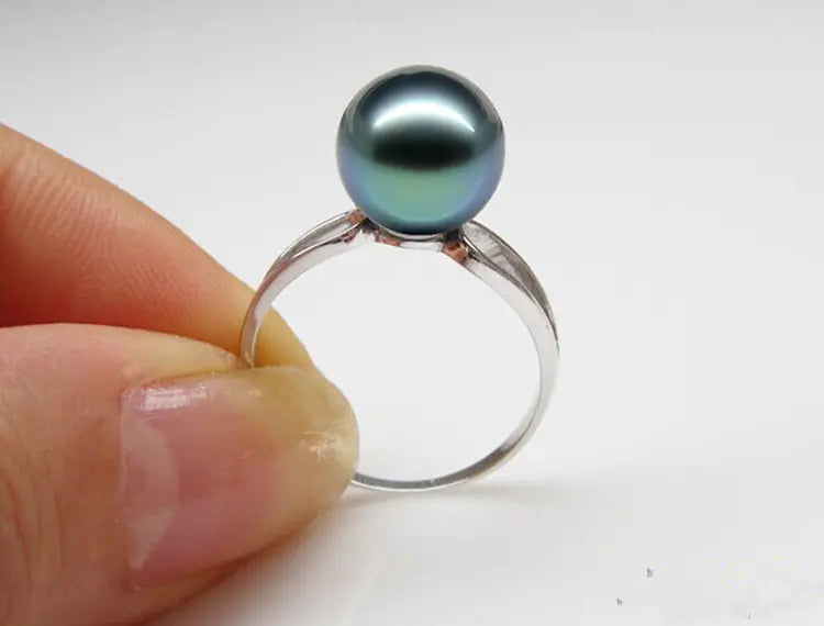 Tahitian Pearl Ring with 925 Silver - The Peony Haus