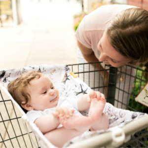 Baby Shopping Cart Hammock | Coming Up Roses Beautiful Floral Print - 97% cotton