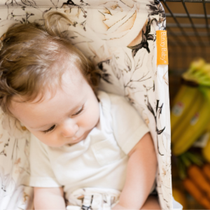 Baby Shopping Cart Hammock | Coming Up Roses Beautiful Floral Print - 97% cotton