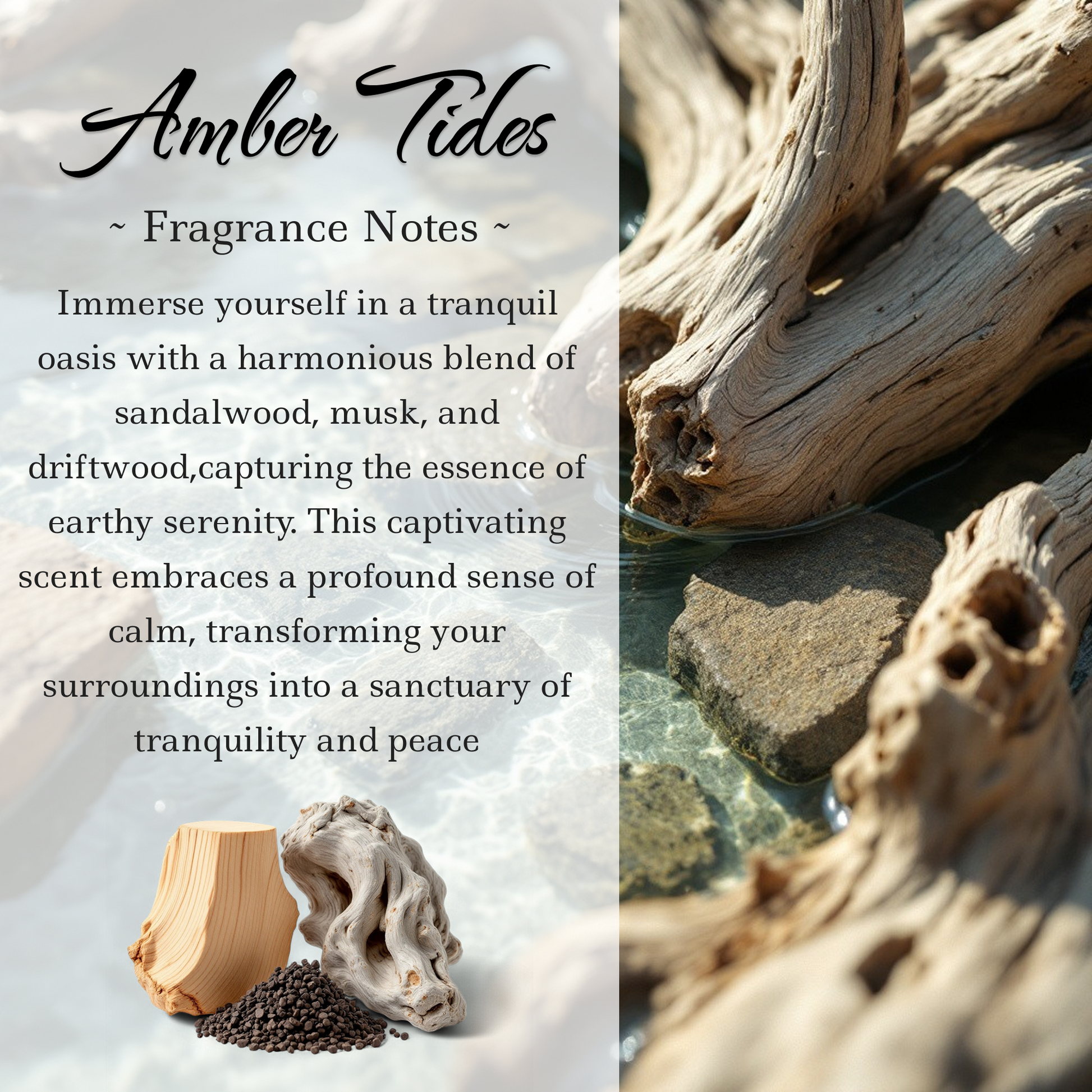 Amber Tides Crystal-Enhanced Oil Diffuser, Car Air Freshener, 8ml