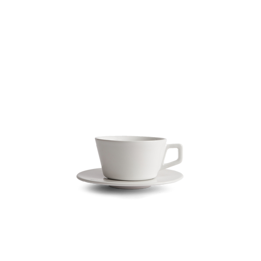 8oz Small Latte Cup & Saucer - White