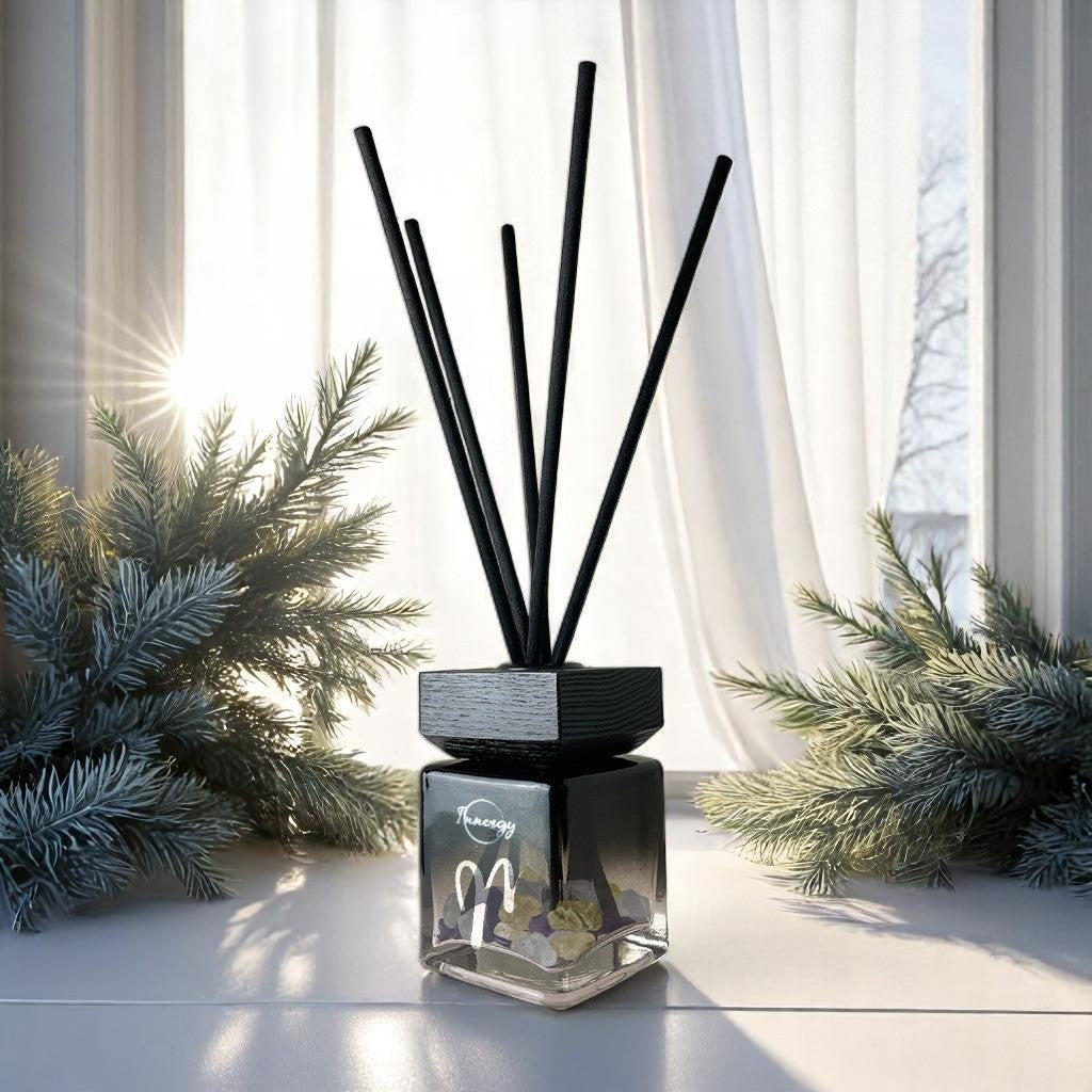 Aries Zodiac Crystal-Enhanced Reed Oil Diffuser, Arctic Winds Scent, 100ml