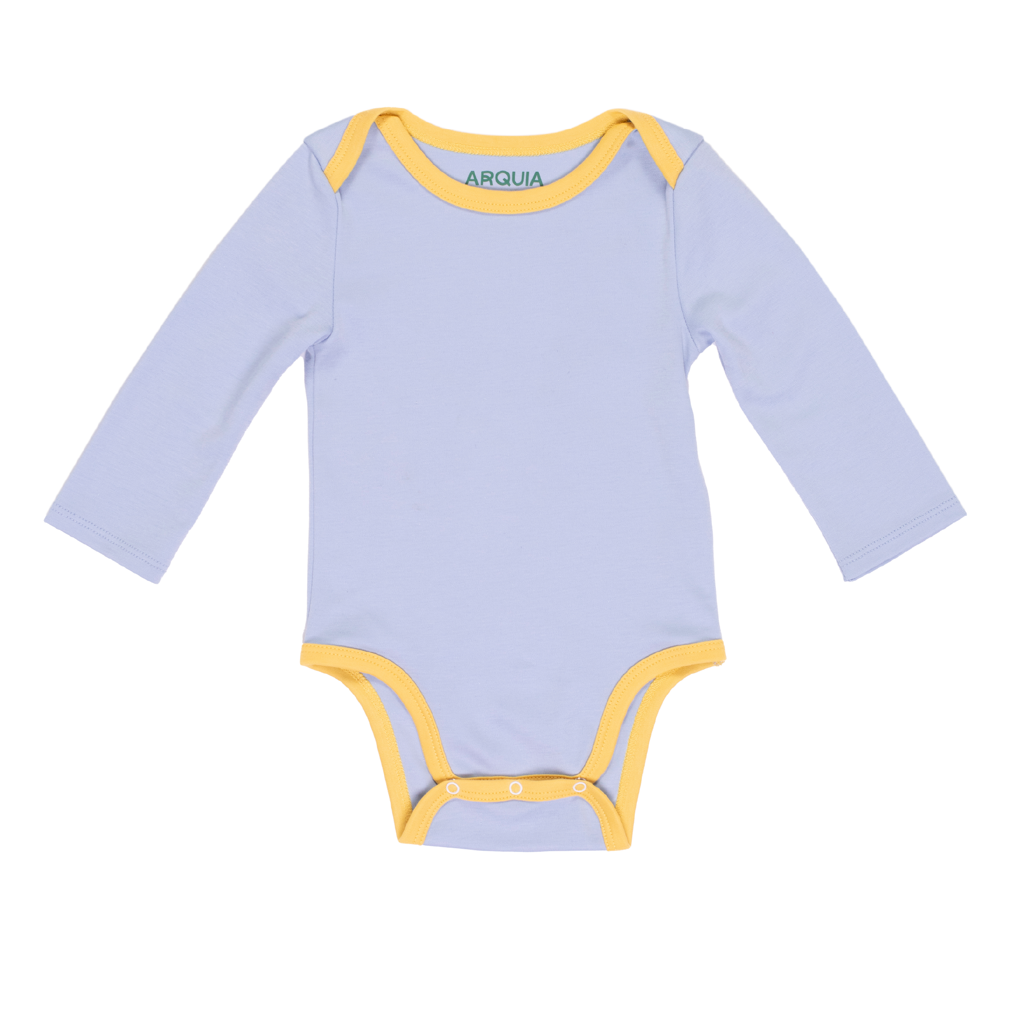 Long Sleeve Bodysuit in Chambray Blue with Yellow