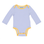 Long Sleeve Bodysuit in Chambray Blue with Yellow