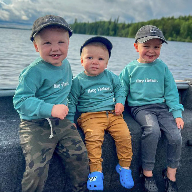 Kid's Organic Pullover in Teal, choose your adventure - 95% Cotton