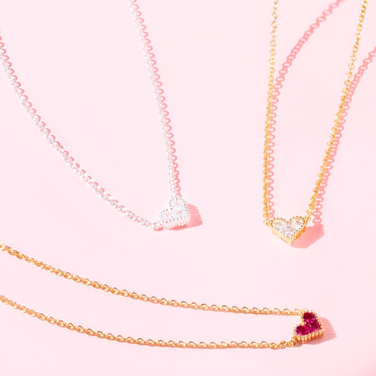 AC Heart Necklace with Gemstone