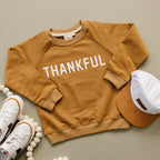Thankful Organic Cotton Crewneck Sweatshirt - Cream or Brown