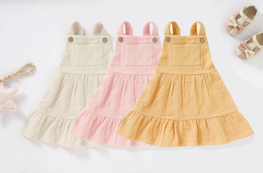 Organic Cotton Muslin Baby Dress - The Peony Haus