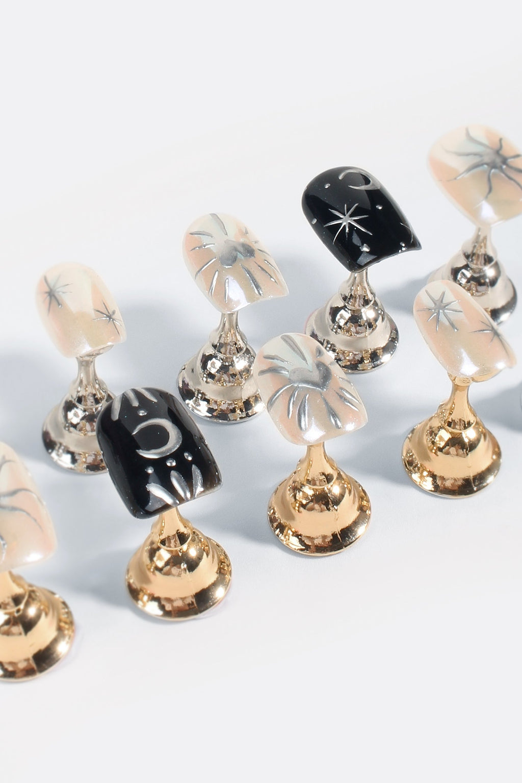 Monochrome Eclipse | Pro Handmade Gel Nails