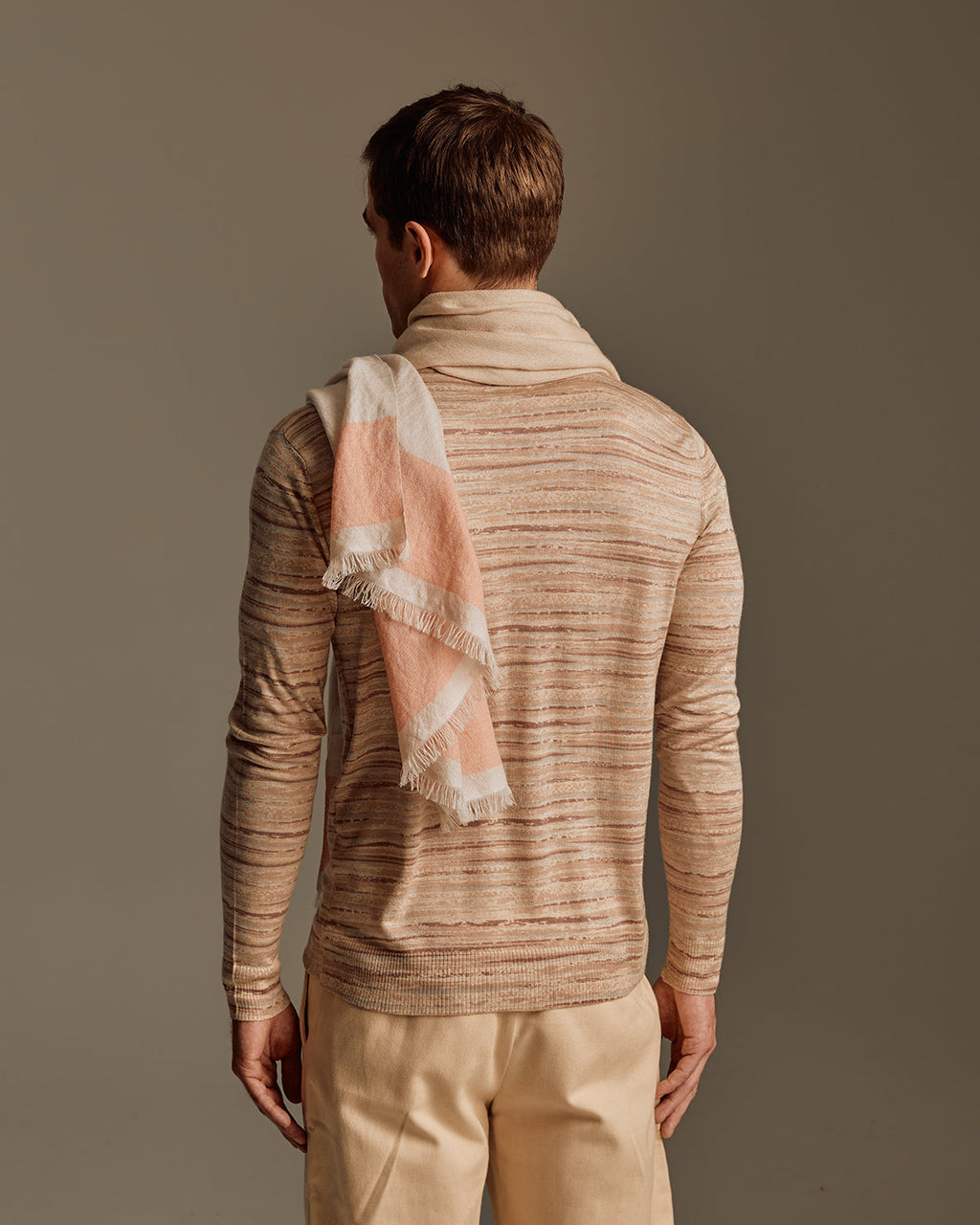 Block Stripe Yarn Dyed Cashmere Scarfs