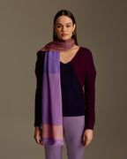 Block Stripe Yarn Dyed Cashmere Scarf For Women