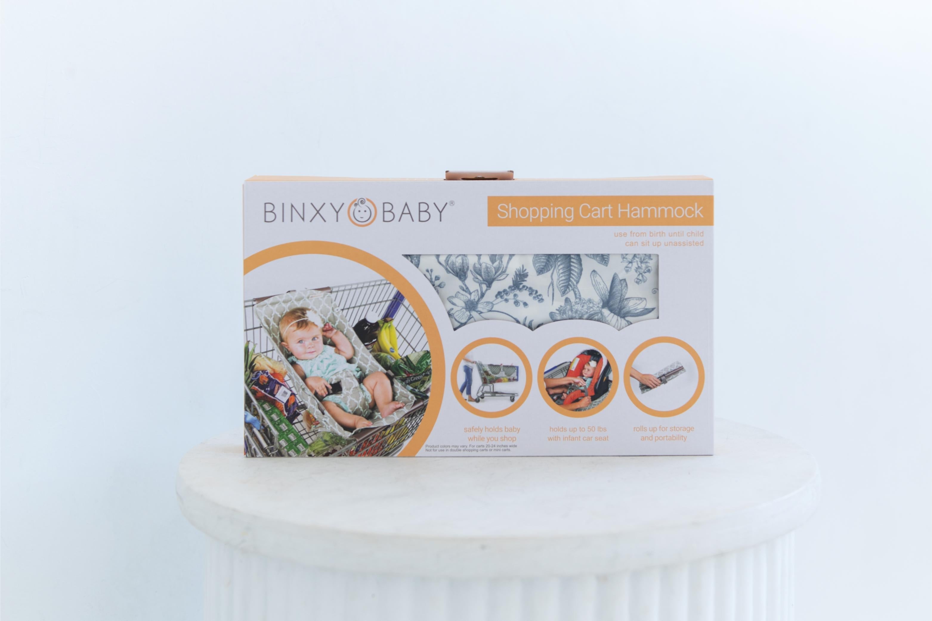 Baby Shopping Cart Hammock | Heritage Blue Vintage Floral - 97% cotton