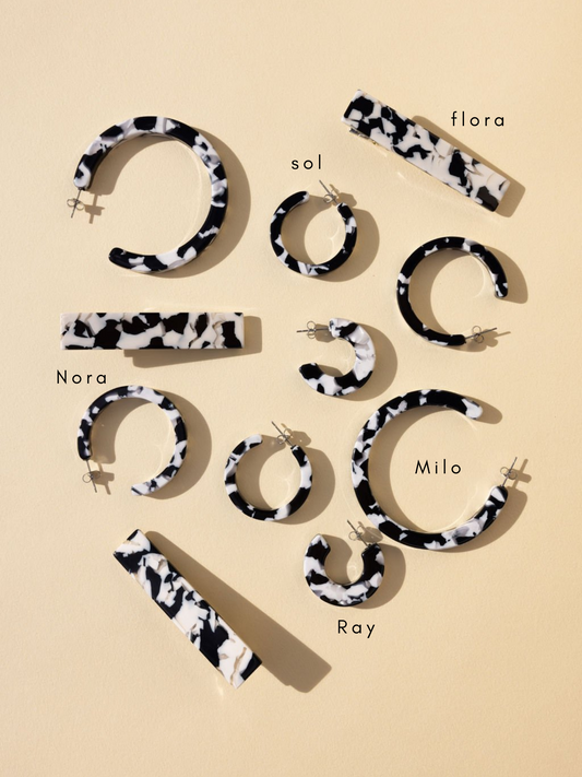 Sol Hoops - Black + White