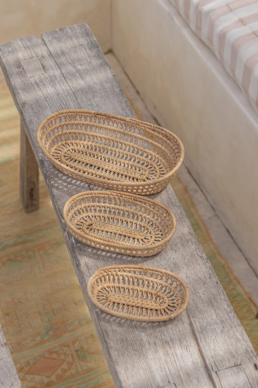 Oval Rattan Basket Set