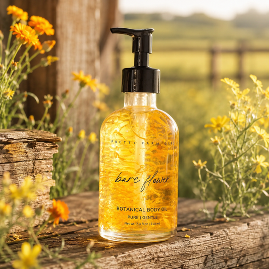 Bare Flower Natural Fragrance Free Body Oil - Best for Sensitive Skin